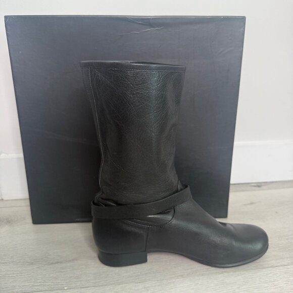 RACHAEL ZOE January Leather Strap Black Boots Size 7 with Box - Picture 3 of 8
